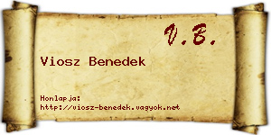 Viosz Benedek névjegykártya