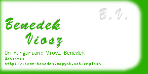 benedek viosz business card